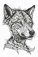 wounded wolf tattoo design idea