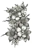 sakura flower surrounded tattoo design idea