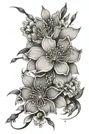 sakura flower surrounded tattoo design idea