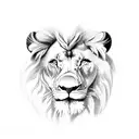 Lion and a Lamb tattoo design idea
