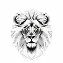 Lion and a Lamb tattoo design idea