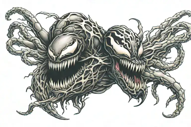 venom emerging from spine wrapped to chest tattoo tattoo design idea