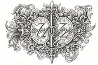 Roman numerals 17 9 2023 tattoo design idea