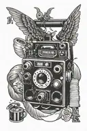 lil uzi vet perfect luv tape recorder with wings tattoo design idea