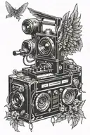 lil uzi vet perfect luv tape recorder with wings tattoo design idea