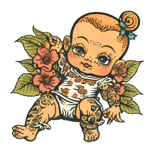 kewpie doll tattoo design idea