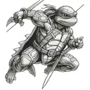 ninja turtle leonardo with sword tattoo design idea