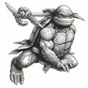 ninja turtle leonardo with sword tattoo design idea