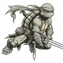 ninja turtle leonardo with sword tattoo design idea