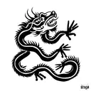 Chinese dragon with a monkey and pig tattoo design idea