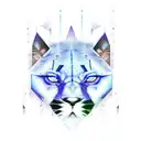Black panther blue eyes forest background tattoo design idea