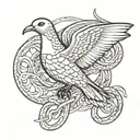 dove and snake wrapping tattoo design idea