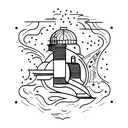 farol e mar tattoo design idea