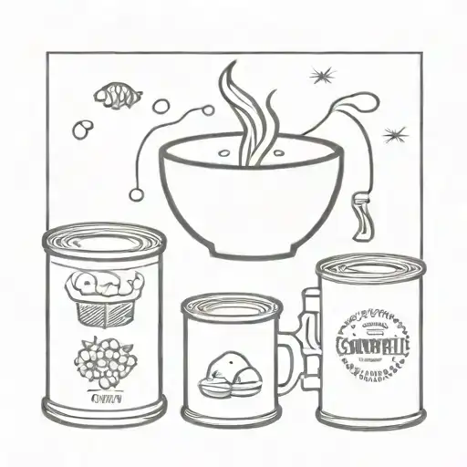 Campbell Soup Cans and Settlers of Catan tattoo design idea