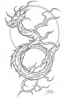 lightning and dragon intertwined tattoo design idea