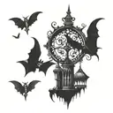 bats and faeries tattoo design idea