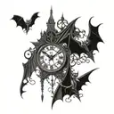 bats and faeries tattoo design idea