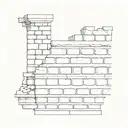 brick wall background with Hard Times in old times Roman font tattoo design idea