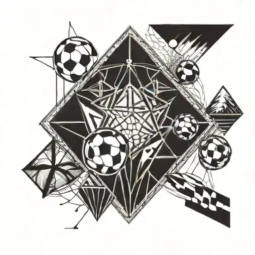 diamond, ski, soccer, sun, sea tattoo design idea