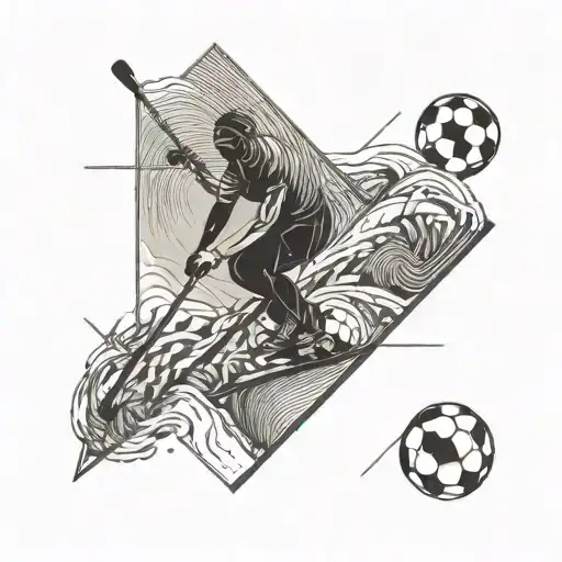 ski, soccer, sun, sea tattoo design idea