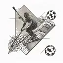 ski, soccer, sun, sea tattoo design idea