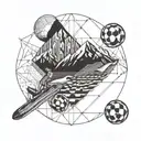 ski, soccer, sun, sea tattoo design idea