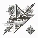 ski, soccer, sun, sea tattoo design idea