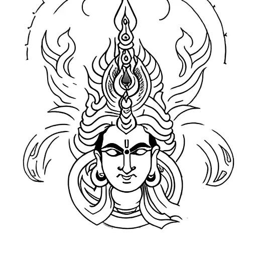  Vishnu Shiv Shakti in Hindu  tattoo design idea