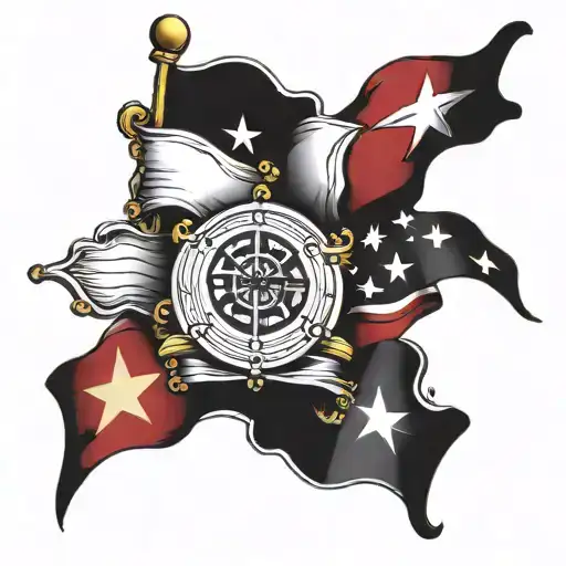 flags tattoo design idea