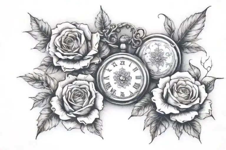 locket with  filagree tattoo design idea