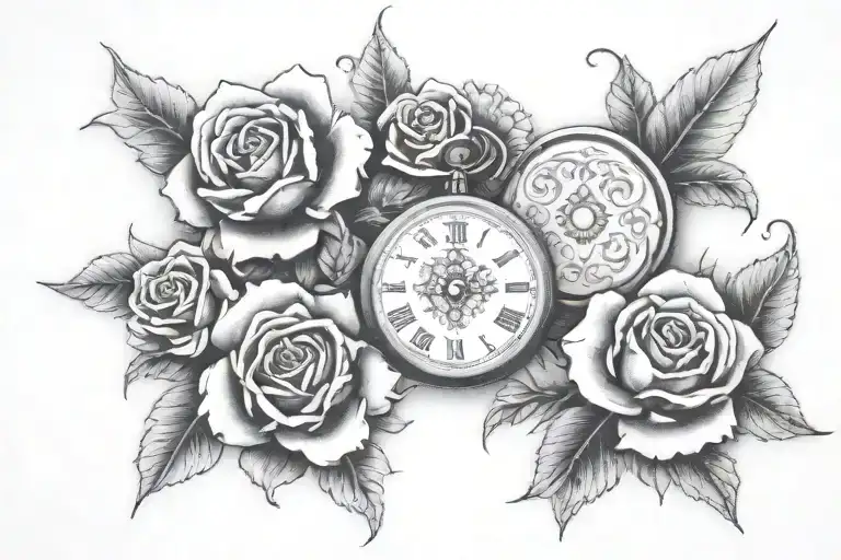 locket with  filagree tattoo design idea