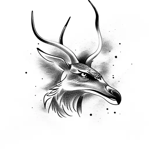 a gazelle and an eagle  tattoo design idea