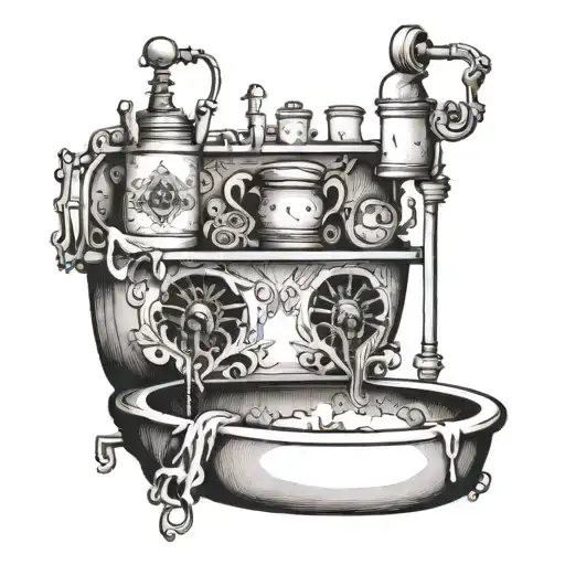 in the bathroom tattoo design idea