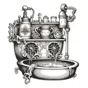 in the bathroom tattoo design idea