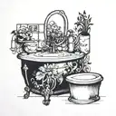 in the bathroom tattoo design idea