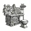 in the bathroom tattoo design idea