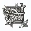 in the bathroom tattoo design idea