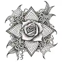 5150 numbers surrounded with rose thorns intertwined  tattoo design idea