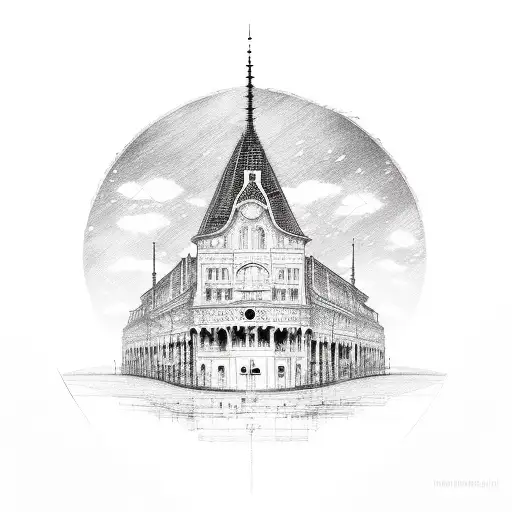 city train tattoo design idea