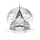 city train tattoo design idea