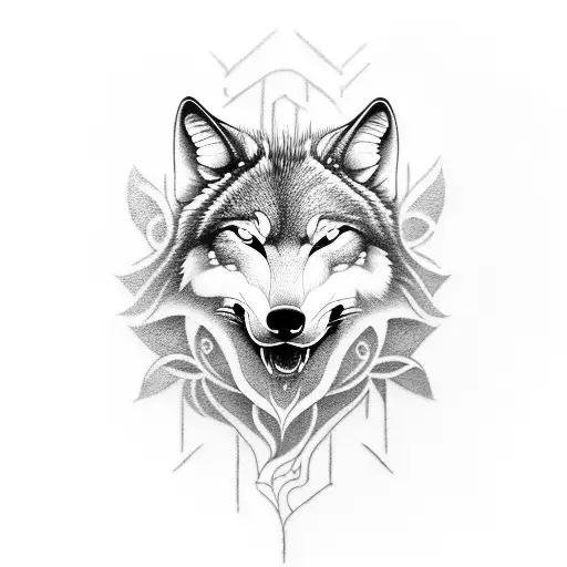 fenrir wolf tattoo design idea