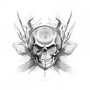  dark spider with a skull  tattoo design idea