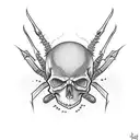  dark spider with a skull  tattoo design idea