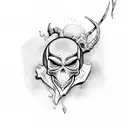  dark spider with a skull  tattoo design idea
