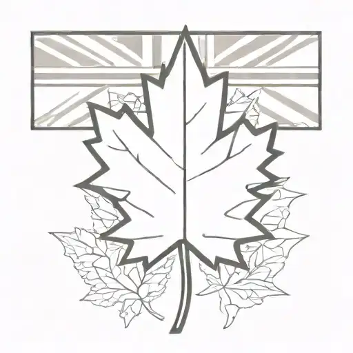 make me a maple leaf filled with Union Jack tattoo template. the Union Jack should be simple colours only tattoo design idea