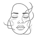 Heart with woman's face crying wearing a blindfold tattoo design idea