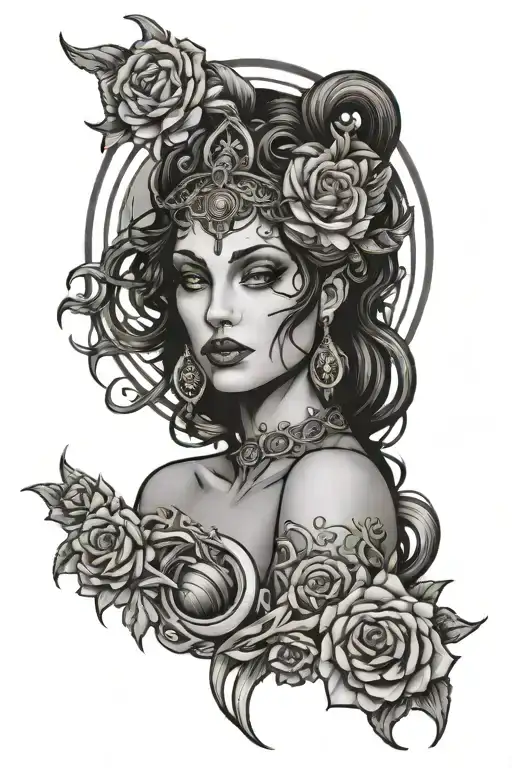 hecate goddess tattoo design idea