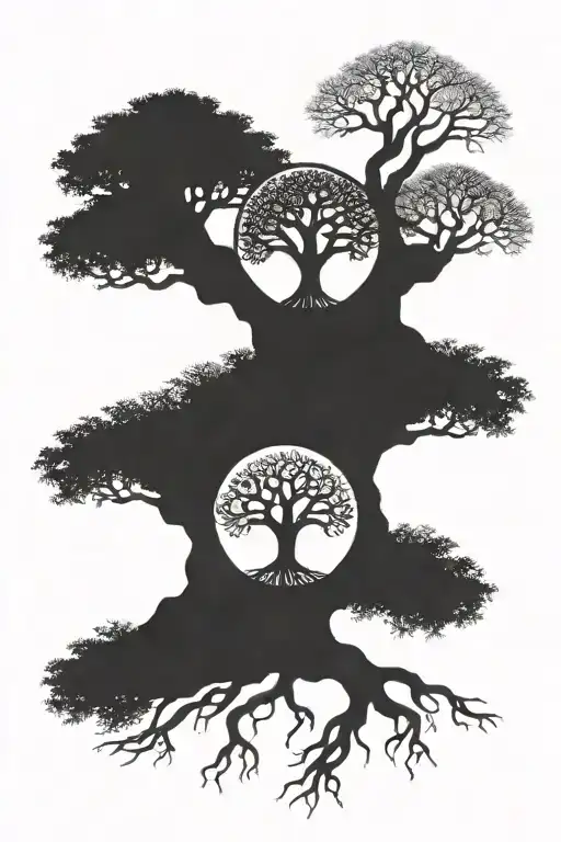 maiden mother crone tree of life  tattoo design idea