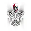 skeleton with kratos tattoo design idea