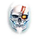 skeleton with kratos tattoo design idea